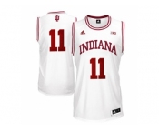 Men's Indiana Hoosiers Isiah Thomas #11 Big 10 Patch College Basketball Authentic Jerseys - White