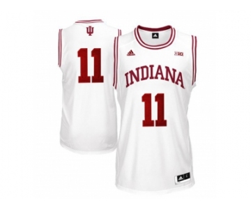 Men's Indiana Hoosiers Isiah Thomas #11 Big 10 Patch College Basketball Authentic Jerseys - White