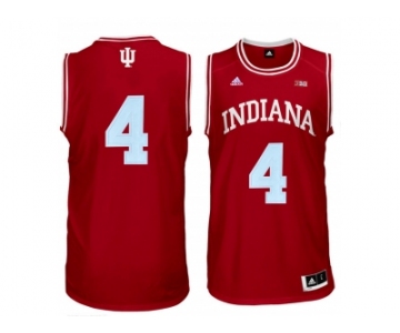 Men's Indiana Hoosiers Victor Oladipo #4 Big 10 Patch College Basketball Authentic Jerseys - Red