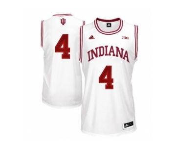 Men's Indiana Hoosiers Victor Oladipo #4 Big 10 Patch College Basketball Authentic Jerseys - White