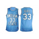 Indiana State Sycamores Larry Bird #33 College Basketball Hardwood Legends Jersey - Blue