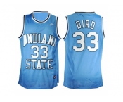 Indiana State Sycamores Larry Bird #33 College Basketball Hardwood Legends Jersey - Blue