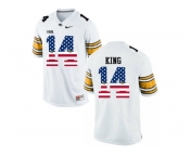 2016 US Flag Fashion-Men's Iowa Hawkeyes Desmond King #14 College Football Limited Jersey - White