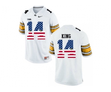 2016 US Flag Fashion-Men's Iowa Hawkeyes Desmond King #14 College Football Limited Jersey - White