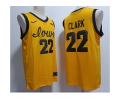 Men's Iowa Hawkeyes #22 Caitlin Clark Yellow Stitched Jersey