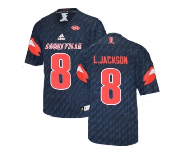 2016 Men's Louisville Cardinals Lamar Johnson #8 College Football Authentic Jersey - Black