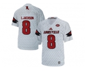 2016 Men's Louisville Cardinals Lamar Johnson 8 College Football Authentic Jersey - White