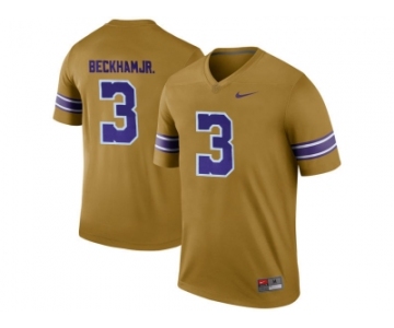 2016 Men's LSU Tigers Odell Beckham Jr. #3 College Football Limited Throwback Legand Jersey - Gridiron Gold