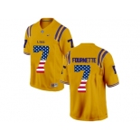 2016 US Flag Fashion 2016 Men's LSU Tigers Leonard Fournette #7 College Football Limited Jersey - Gold