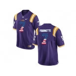 2016 US Flag Fashion 2016 Men's LSU Tigers Leonard Fournette #7 College Football Limited Jersey - Purple