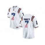 2016 US Flag Fashion 2016 Men's LSU Tigers Leonard Fournette #7 College Football Limited Jersey - White