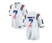 2016 US Flag Fashion 2016 Men's LSU Tigers Leonard Fournette #7 College Football Limited Jersey - White