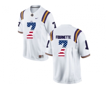 2016 US Flag Fashion 2016 Men's LSU Tigers Leonard Fournette #7 College Football Limited Jersey - White