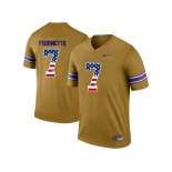 2016 US Flag Fashion 2016 Men's LSU Tigers Leonard Fournette #7 College Football Limited Legend Jersey - Gridiron Gold