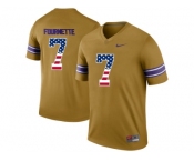 2016 US Flag Fashion 2016 Men's LSU Tigers Leonard Fournette #7 College Football Limited Legend Jersey - Gridiron Gold