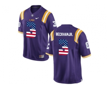 2016 US Flag Fashion 2016 Men's LSU Tigers Odell Beckham Jr. #3 College Football Limited Jersey - Purple