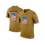 2016 US Flag Fashion 2016 Men's LSU Tigers Odell Beckham Jr. #3 College Football Limited Throwback Legand Jersey - Gridiron Gold