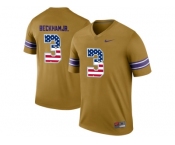 2016 US Flag Fashion 2016 Men's LSU Tigers Odell Beckham Jr. #3 College Football Limited Throwback Legand Jersey - Gridiron Gold