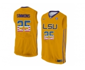 2016 US Flag Fashion Men's LSU Tigers Ben Simmons #25 College Basketball Elite Jersey - Gold