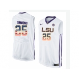 2016 US Flag Fashion Men's LSU Tigers Ben Simmons #25 College Basketball Elite Jersey - White