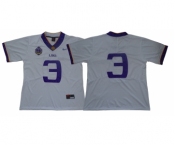 LSU Tigers #3 White 125 Sesons Nike College Football Jersey