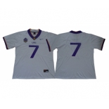 LSU Tigers #7 White 125 Sesons Nike College Football Jersey