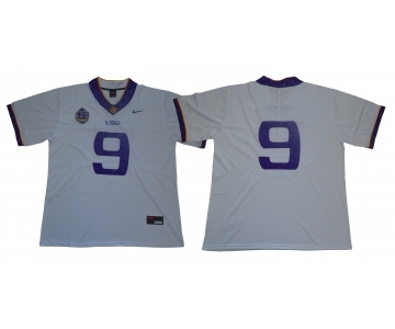 LSU Tigers #9 White 125 Sesons Nike College Football Jersey