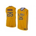 Men's LSU Tigers Ben Simmons #25 College Basketball Elite Jersey - Gold