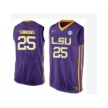 Men's LSU Tigers Ben Simmons #25 College Basketball Elite Jersey - Purple