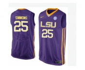 Men's LSU Tigers Ben Simmons #25 College Basketball Elite Jersey - Purple