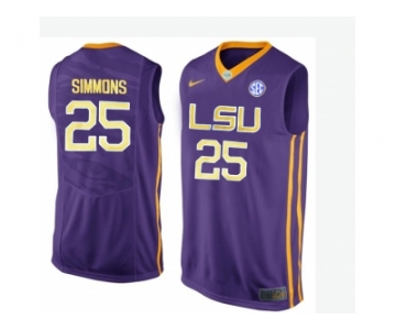 Men's LSU Tigers Ben Simmons #25 College Basketball Elite Jersey - Purple