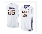 Men's LSU Tigers Ben Simmons #25 College Basketball Elite Jersey - White