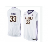 Men's LSU Tigers Shaquille O'Neal #33 College Basketball Elite Jersey - White