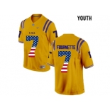 2016 US Flag Fashion 2016 Youth LSU Tigers Leonard Fournette #7 College Football Limited Jersey - Gold