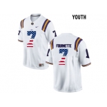 2016 US Flag Fashion 2016 Youth LSU Tigers Leonard Fournette #7 College Football Limited Jersey - White