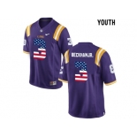 2016 US Flag Fashion 2016 Youth LSU Tigers Odell Beckham Jr. #3 College Football Limited Jersey - Purple