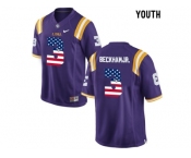 2016 US Flag Fashion 2016 Youth LSU Tigers Odell Beckham Jr. #3 College Football Limited Jersey - Purple