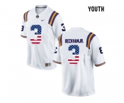 2016 US Flag Fashion 2016 Youth LSU Tigers Odell Beckham Jr. #3 College Football Limited Jersey - White