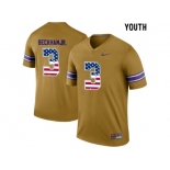 2016 US Flag Fashion 2016 Youth LSU Tigers Odell Beckham Jr. #3 College Football Limited Throwback Legand Jersey - Gridiron Gold