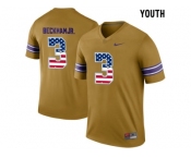 2016 US Flag Fashion 2016 Youth LSU Tigers Odell Beckham Jr. #3 College Football Limited Throwback Legand Jersey - Gridiron Gold