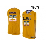 2016 US Flag Fashion Youth LSU Tigers Ben Simmons #25 College Basketball Elite Jersey - Gold