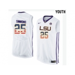 2016 US Flag Fashion Youth LSU Tigers Ben Simmons #25 College Basketball Elite Jersey - White