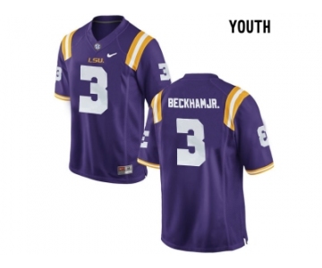 2016 Youth LSU Tigers Odell Beckham Jr. #3 College Football Limited Jersey - Purple