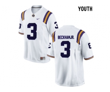 2016 Youth LSU Tigers Odell Beckham Jr. #3 College Football Limited Jersey - White