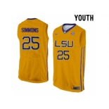 Youth LSU Tigers Ben Simmons #25 College Basketball Elite Jersey - Gold