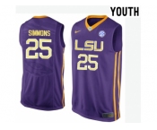 Youth LSU Tigers Ben Simmons #25 College Basketball Elite Jersey - Purple