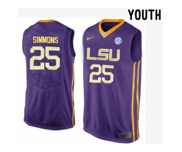 Youth LSU Tigers Ben Simmons #25 College Basketball Elite Jersey - Purple