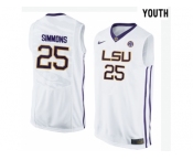 Youth LSU Tigers Ben Simmons #25 College Basketball Elite Jersey - White