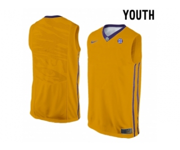 Youth LSU Tigers Blank College Basketball Elite Jersey - Gold