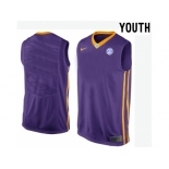 Youth LSU Tigers Blank College Basketball Elite Jersey - Purple